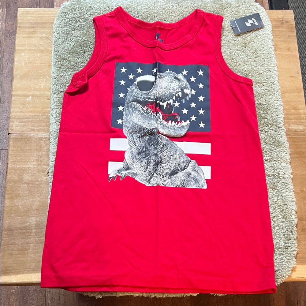Boys size medium 7/8 red dino American tank top place sports brand